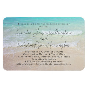 Magnetic Beach Background Wedding Einladung Magnet