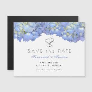 Magnetic Blue Moon Hydrangea Save the Date Karte