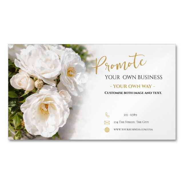 Magnetic Business Card Floral Template Magnetische Visitenkarte (Vorderseite)