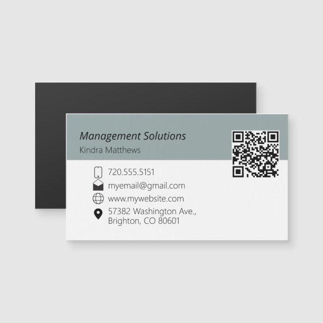 Magnetic Business Card QR Code Magnetkarte (Vorne/Hinten)