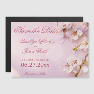 Magnetic Cherry Blossom Elegant Save the Date Magn Magneteinladung