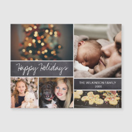 Magnetic Christmas Family Collage Foto Holidays Magnetkarte