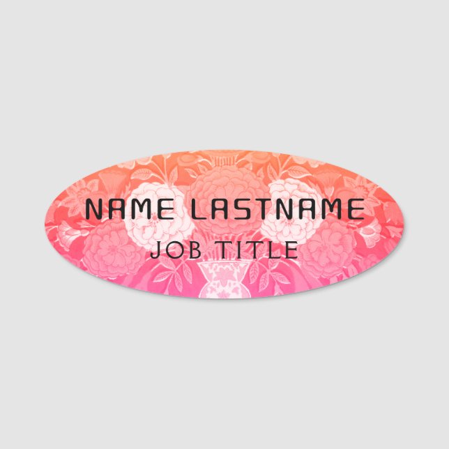 Magnetic Company Mitarbeiter Ästhetische Elegant Namensschild (Vorderseite)