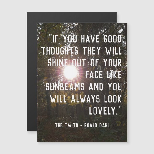 Magnetic Customizable Uplift Quote - Roald Dahl Magnetkarte (Vorne/Hinten)