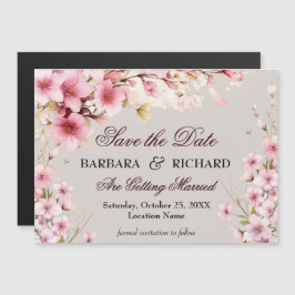 Magnetic Elegant Floral Wedding Save the Date Magnetkarte