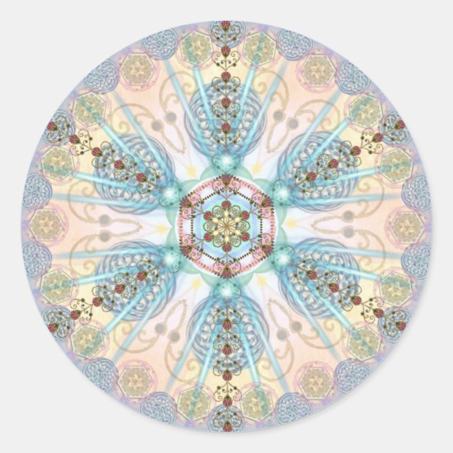 Magnetic Energy Mandala Runder Aufkleber (Vorderseite)