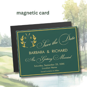 MAGNETIC Golf Thema Monogramm Hochzeit Save the Da Magnetkarte
