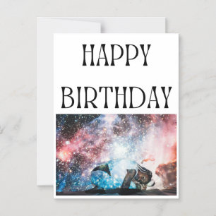 Magnetic Happy Birthday Starry Sky & Elegante Lady Magneteinladung