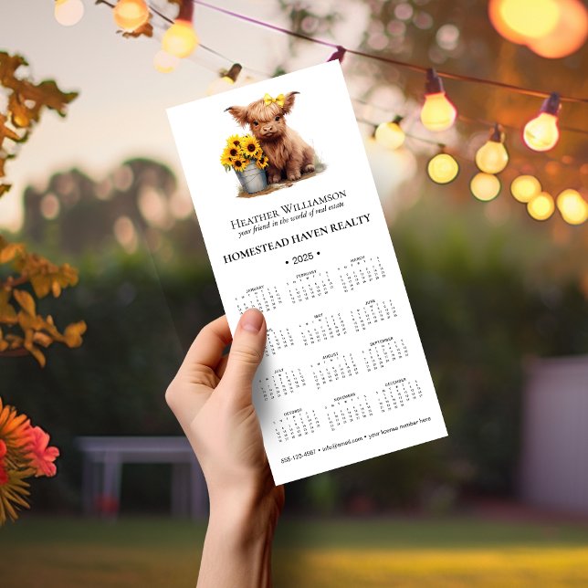 Magnetic Highland Cow Business Calendar 2025 Magnetkarte (Von Creator hochgeladen)
