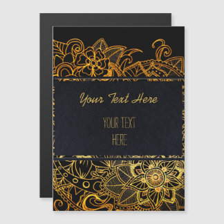 Magnetic Invitation Floral Doodle Gold G523 Magneteinladung