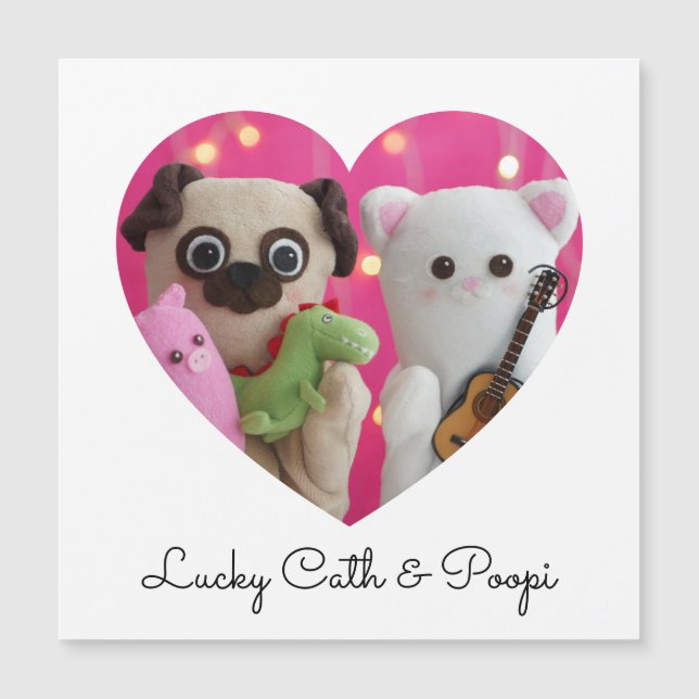 Magnetic Niedlich Elegante Minimalistisch Heart Fo Magnetkarte (Vorderseite)