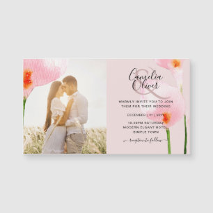 MAGNETIC Pink Calla Lily FOTO Hochzeit Einladung