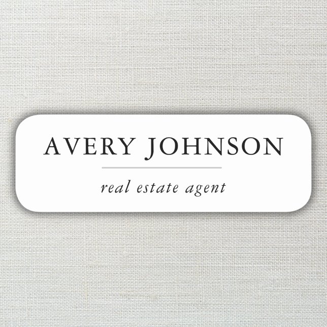 Magnetic Real Anwesen Agent Kein Logomitarbeiter Namensschild (Magnetic Real Estate Agent No Logo Employee Name Tag)