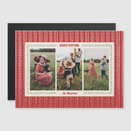 Magnetic Red Modern Farmhouse Holiday Foto Card Magneteinladung