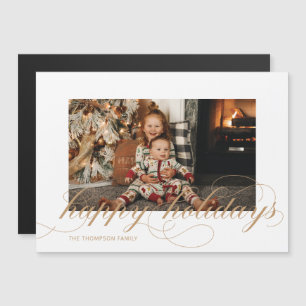 Magnetic Script Happy Holidays Elegante Fotokarte Magnetkarte