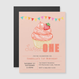 Magnetic Sweet ONE, 1. Geburtstags-Cupcake Magneteinladung
