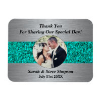 Magnetic Wedding Foto Aquamarin Danke Memento