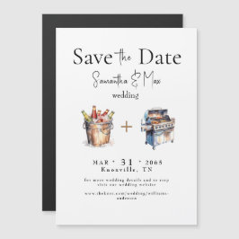 Magnetische Biere & GRILLEN Hochzeit speichern das Magneteinladung