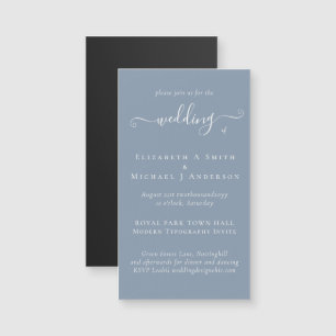 MAGNETISCHE DUSTY BLAUE Hochzeit Einladung Rett Da