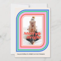 Magnetische Merry & Bright Retro Holiday Foto Card