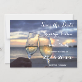 Magnetische Sonnenuntergänge auf der Strandhochzei Magneteinladung