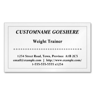 Magnetische Visitenkarte für herkömmliche Gewichts