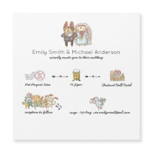 Magnetische Whimsical Timeline Einladungen für Hoc