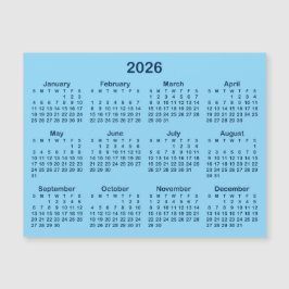 Magnetischer Kalender 2026 - Licht und Navy Blue Magnetkarte