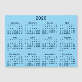 Magnetischer Kalender 2026 - Licht und Navy Blue Magnetkarte