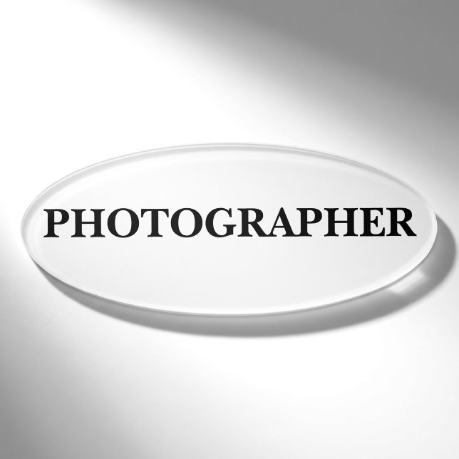 Magnetisches Abzeichen - Fotograf Namenschild (Vorderseite)