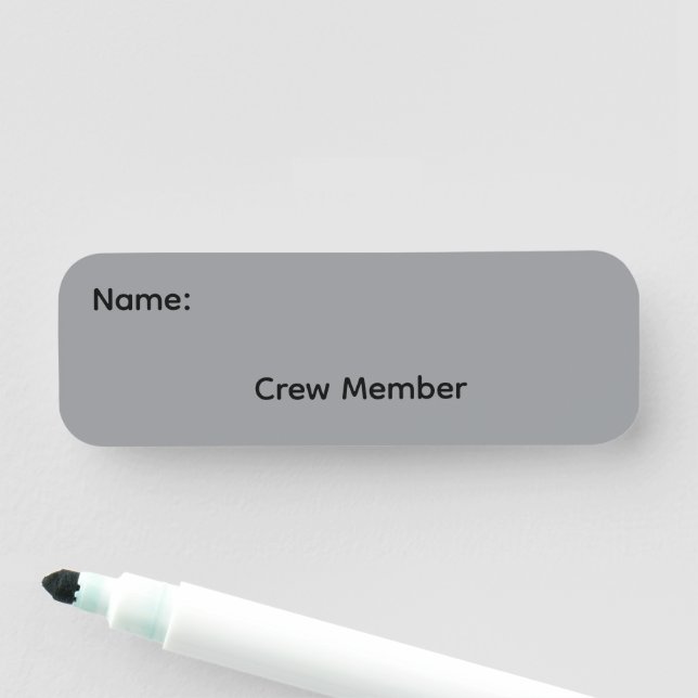 Magnetisches Namensschild für Crew-Mitglieder (Beispiel)