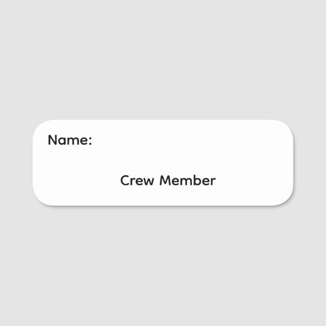 Magnetisches Namensschild für Crew-Mitglieder (Vorderseite)
