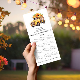 Magnetkalender 2025 - Sonnenblumenwagen Magnetkarte