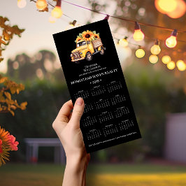 Magnetkalender 2025 - Sonnenblumenwagen Magnetkarte