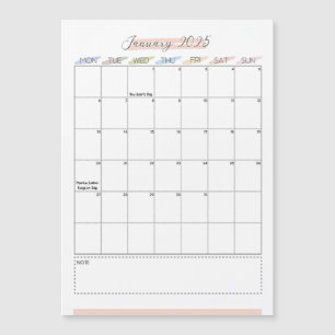 Magnetkalender Januar 2025 Magnetkarte