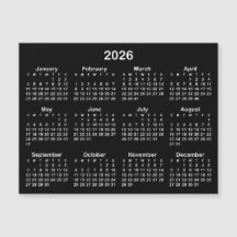 Magnetkalender Minimalistisch Schwarz/Weiß 2026