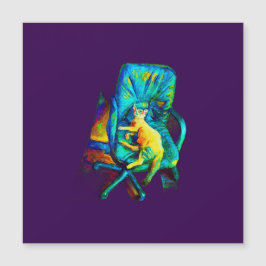 Magnetkarte abstrakte Kunst mit Katzenfarbe lila