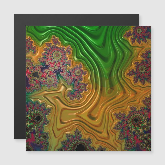 Magnetkarte Fraktal Forest (Vorne/Hinten)