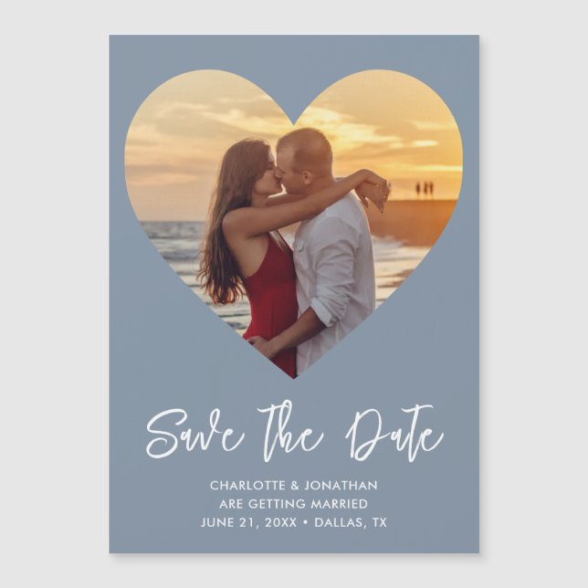 Magnetkarte für das Hochzeitsherz Save the Date Fo (Vorderseite)