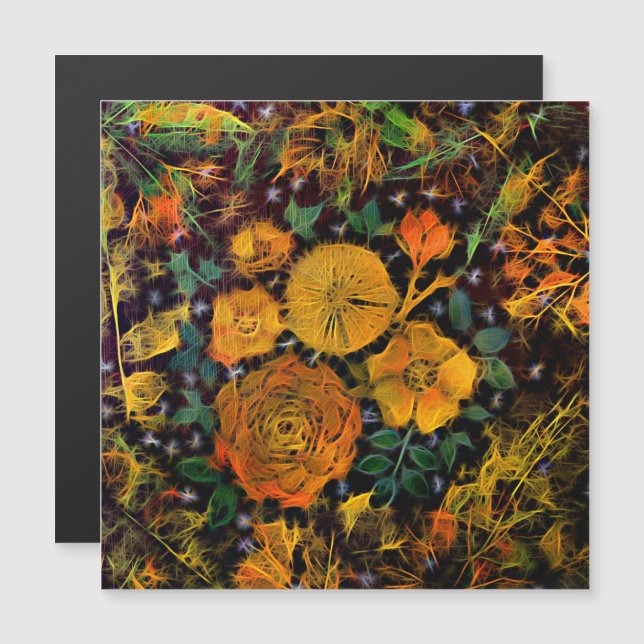 Magnetkarte mit Blumenzaun (Vorne/Hinten)