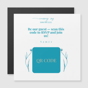 Magnetkarte QR-Code-Hochzeitsmagnet-Einladung