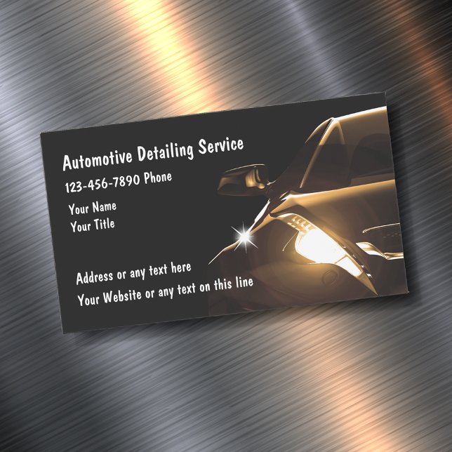 Magnetkarten für coole Automobil-Detailinformation Magnetische Visitenkarte (auto detailing magnetic business cards by custom business templates)