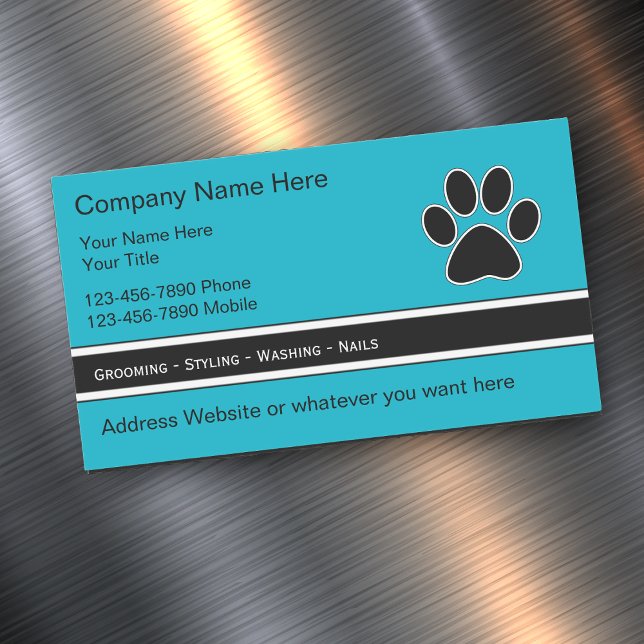 Magnetkarten für den Hausgebrauch Magnetische Visitenkarte (Pet Care Business Cards by Custombuisnesstemplates)