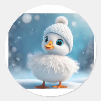 Magnetkreis mit Ente Runder Aufkleber