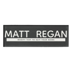 Magnetname-Tag des Schwarz-weißen Mitarbeiters Namenschild