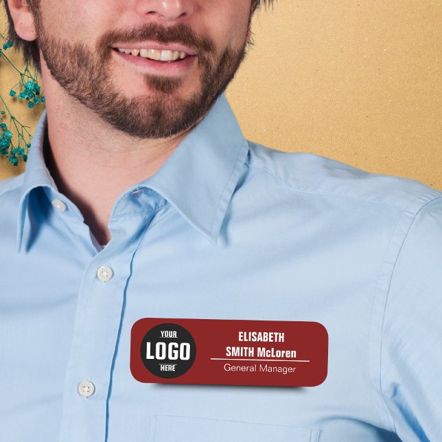 Magnetname-Tag für kundenspezifische Logos - Imita Namensschild (Custom Logo Magnetic Name Tag - Faux Gold Design)