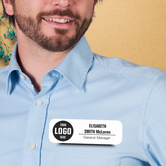 Magnetname-Tag für kundenspezifische Logos - Imita Namensschild (Custom Logo Magnetic Name Tag - Faux Gold Design)