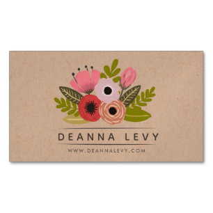 MAGNETS Floral Bouquet Business Promocard Magnetische Visitenkarte