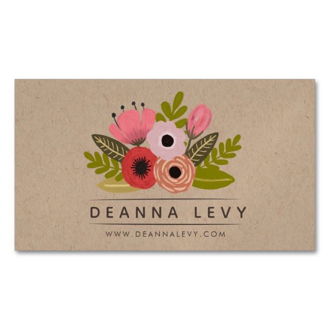 MAGNETS Floral Bouquet Business Promocard Magnetische Visitenkarte (Vorderseite)