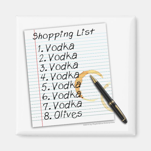 MAGNETS - VODKA-EINKAUFSLISTE MAGNET (Vorne)